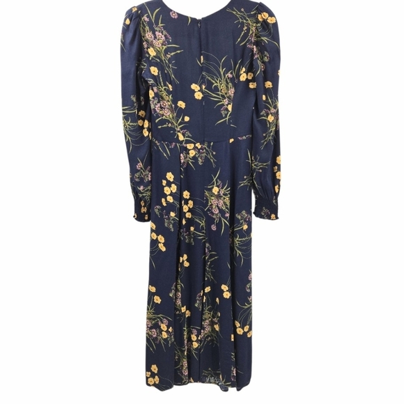 Reformation‎ Wallflower Dress Navy Floral Long Sleeve - Picture 2 of 16